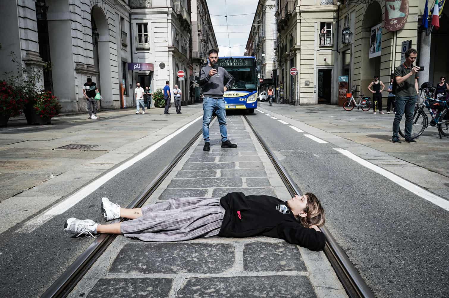 Pro-Palestinian activists stage protest in Turin over attack on Gaza-bound flotilla