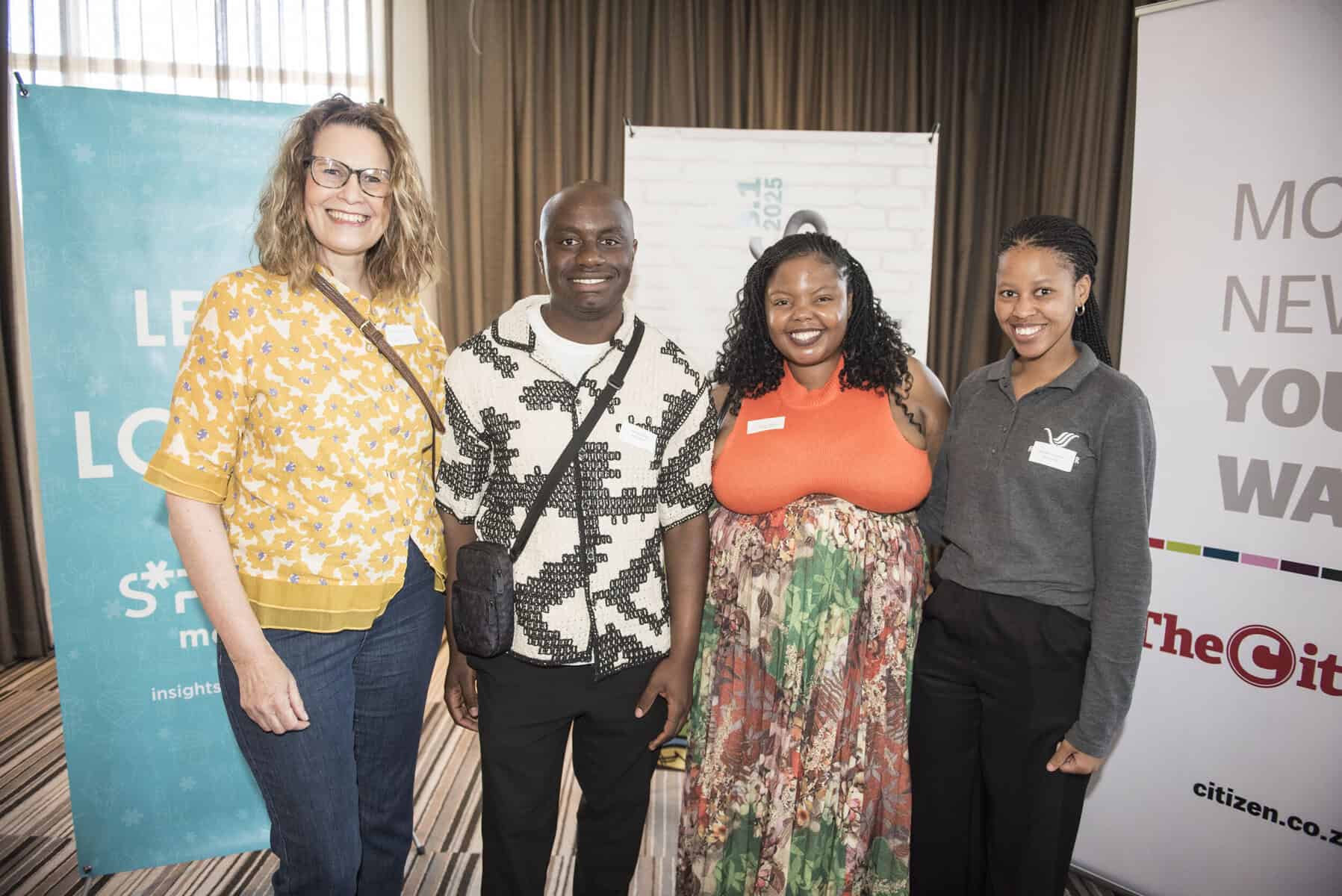 From left, Louis Enslin, Shepherd Nkuna, Nhlanhla Skosana and Kedumetse Mocumi, all from Rand Water, pose for a photograph at the ROOTS 8.1 2025 For Facts Sake presentation, 18 September 2025, at Hyde Park. Picture: Michel Bega/The Citizen