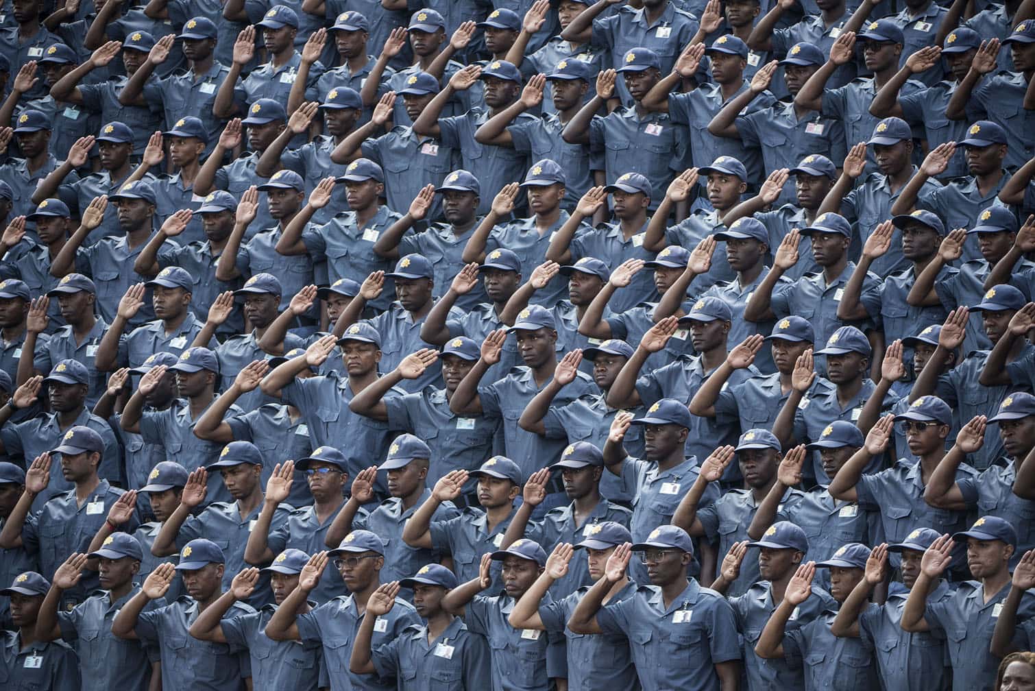 Members of the South African Police Service salute