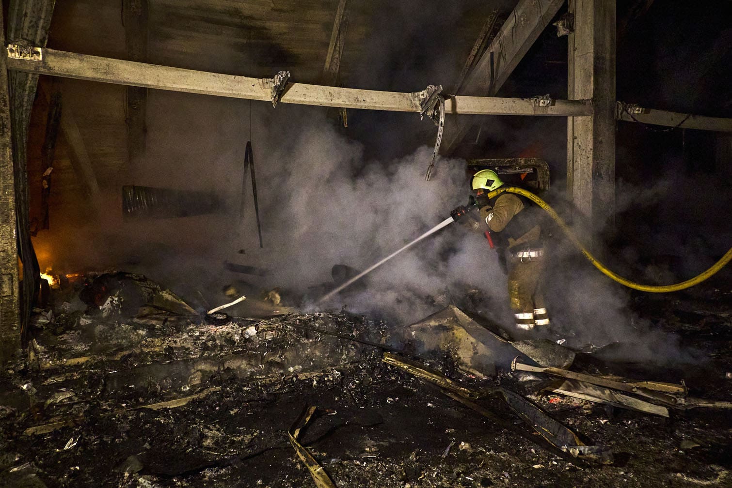 Aftermath of Russian overnight shelling in Ukraine's Kharkiv