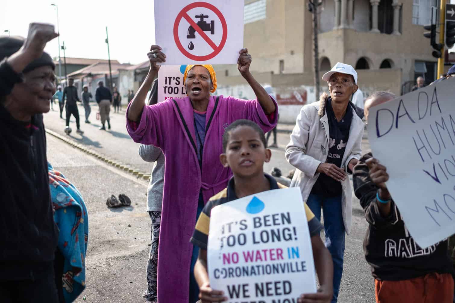 protest over water cuts