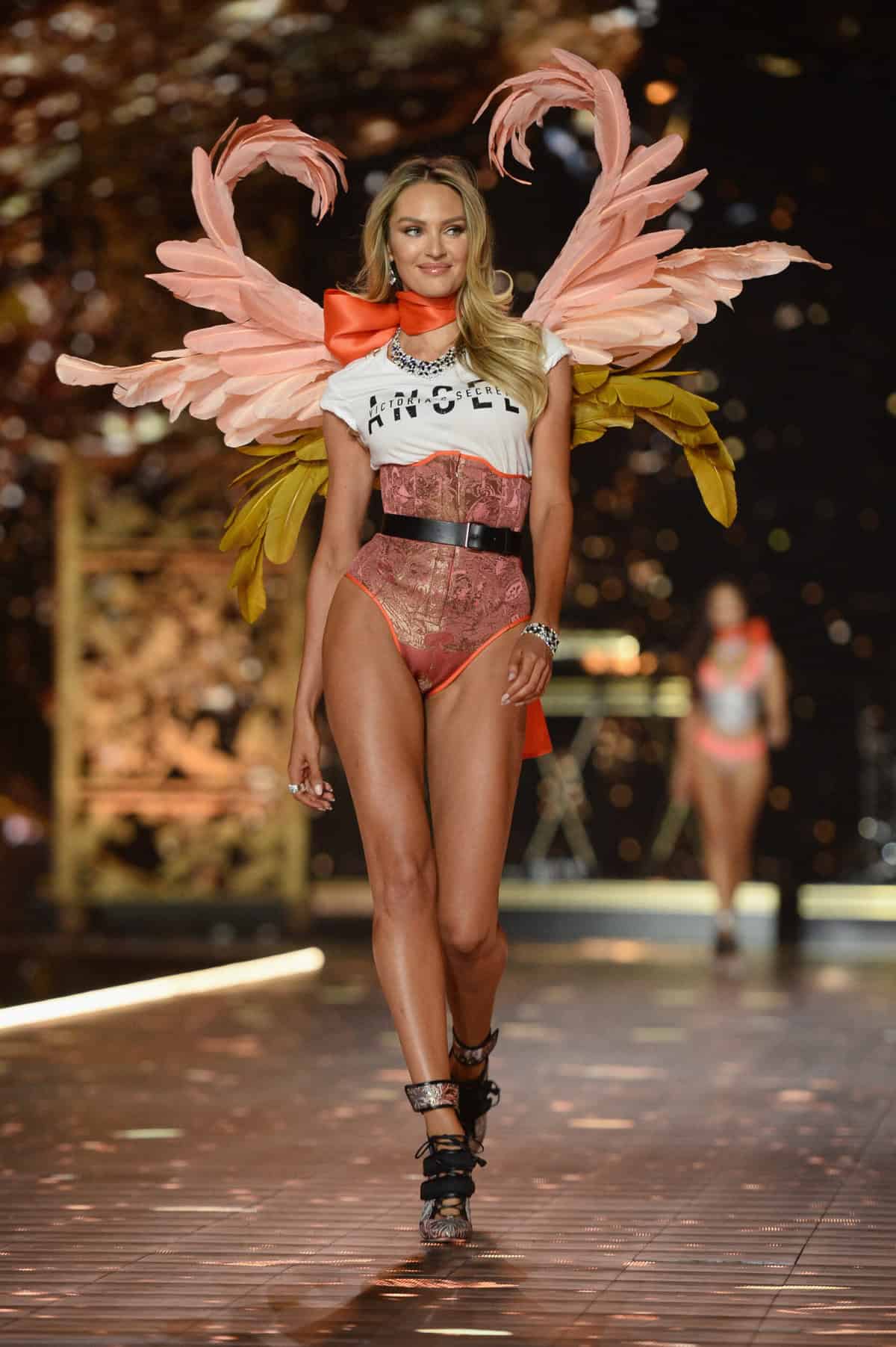Candice Swanepoel walks the runway during the 2018 Victoria's Secret Fashion Show at Pier 94 on November 08, 2018 in New York City. Picture  Noam Galai/Getty Images