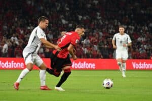 Albania and Latvia football teams