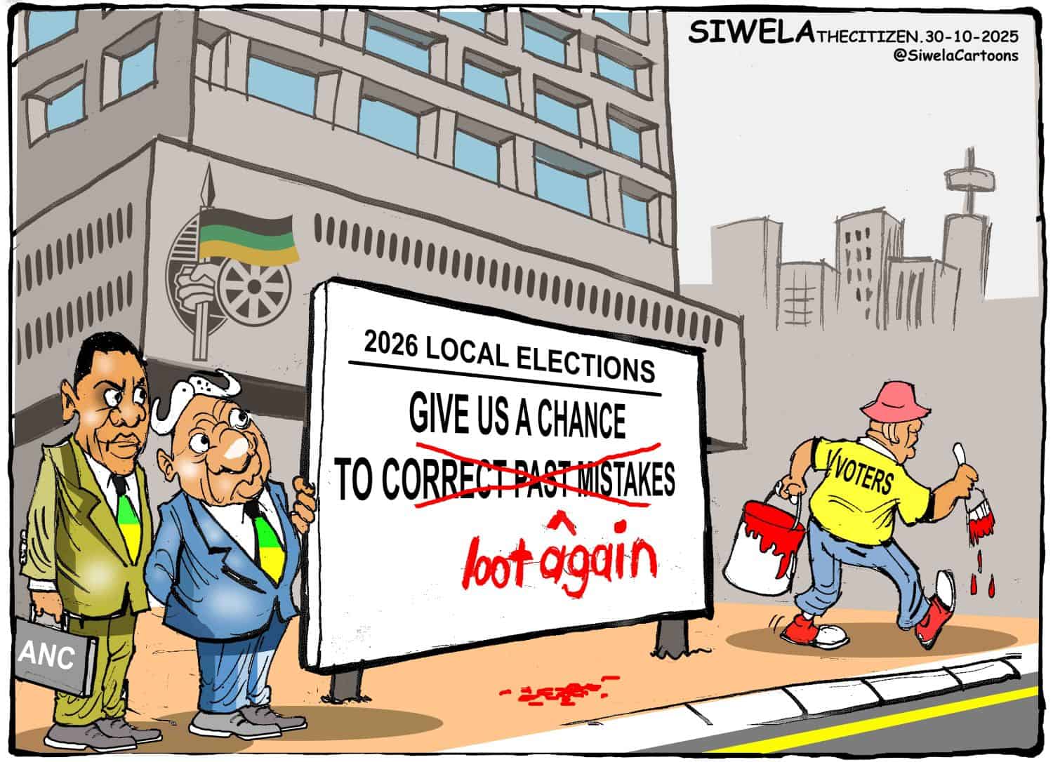 Mashatile ANC past mistakes cartoon