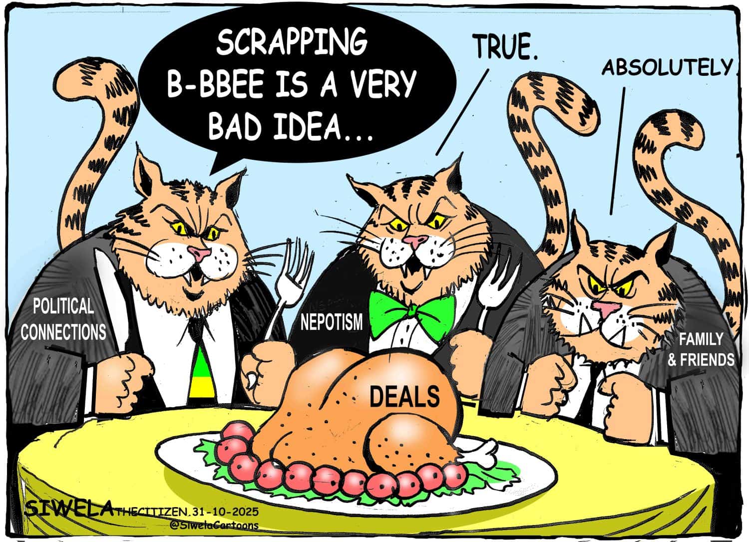 Cartoon ANC BBBEE BEE Paul Mashatile