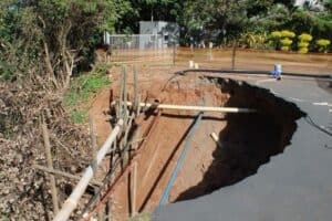 The sinkhole is a cause for concern for The Village residents.