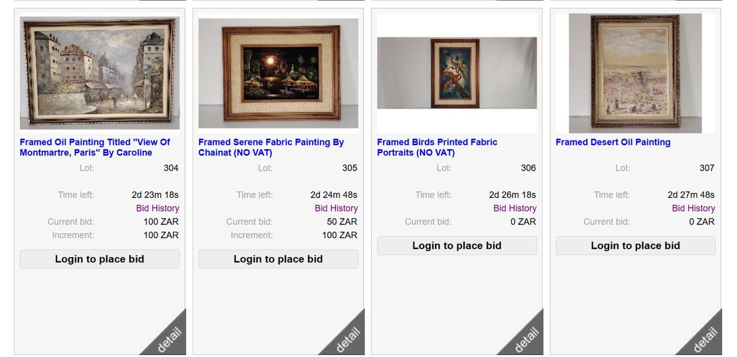 MaMkhize's paintings on auction.