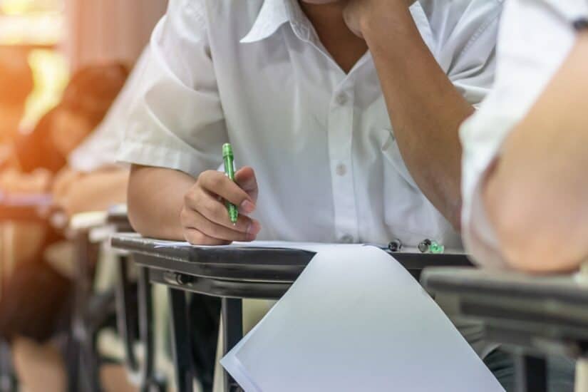Students take exams