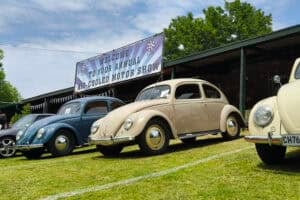 Vintage classic cars at the annual air-cooled motor show in South Africa.