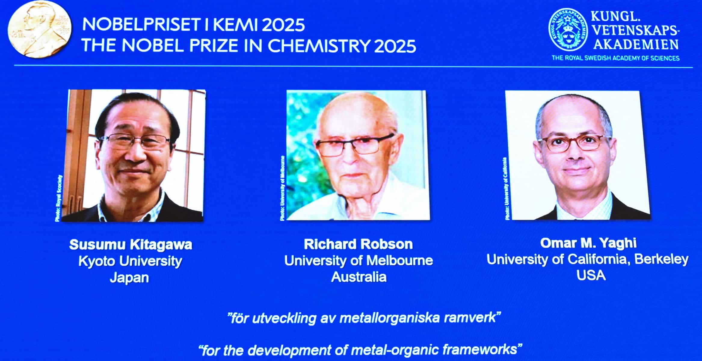 Trio wins chemistry Nobel for new form of molecular architecture