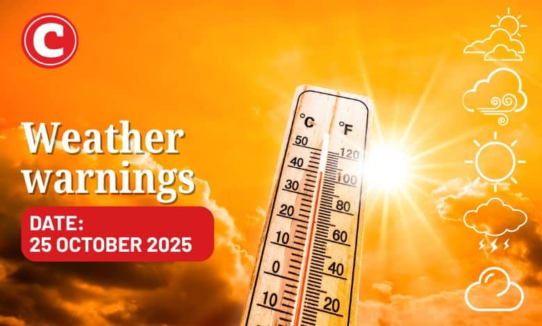 Weather forecast 25 October 2025