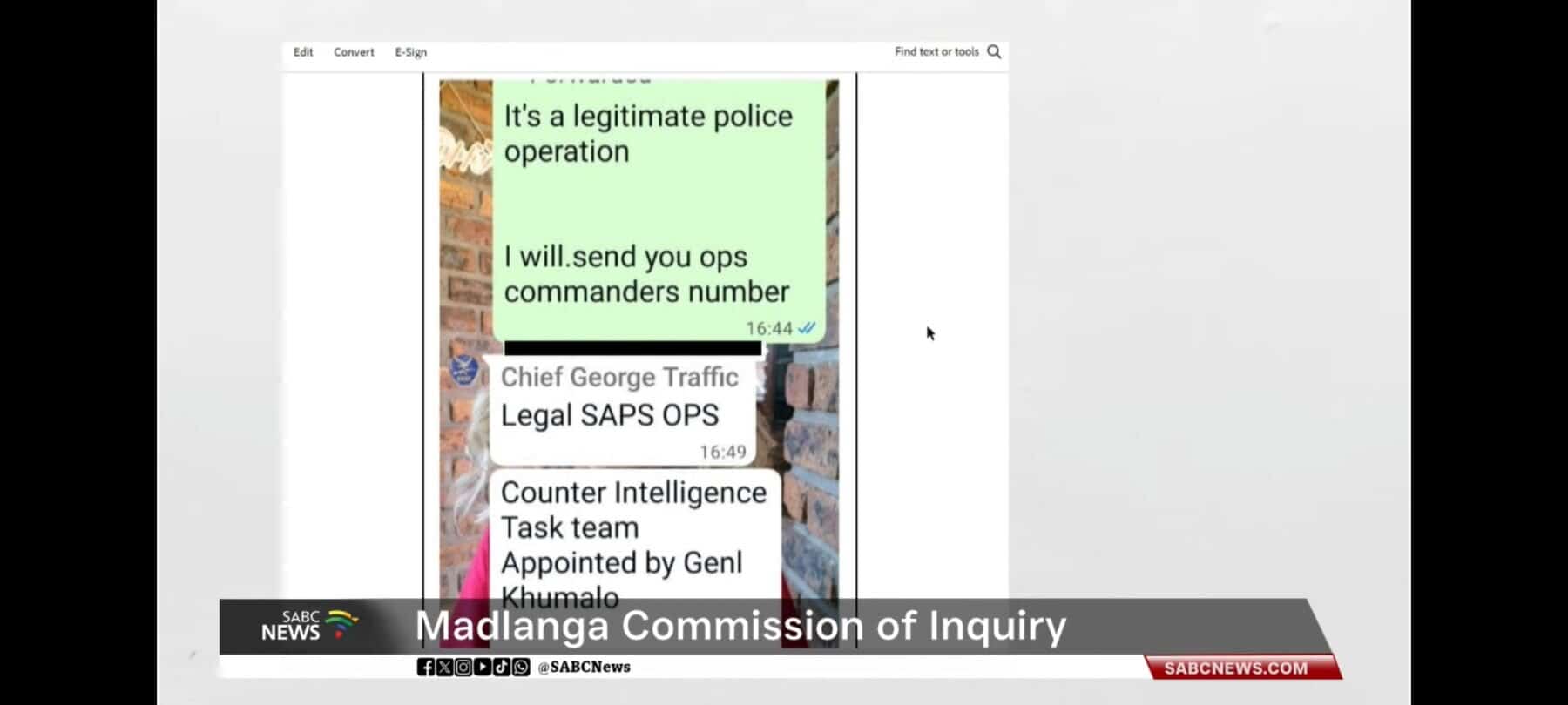 WhatsApp texts Madlanga commission