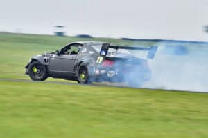 A Mustang drifting