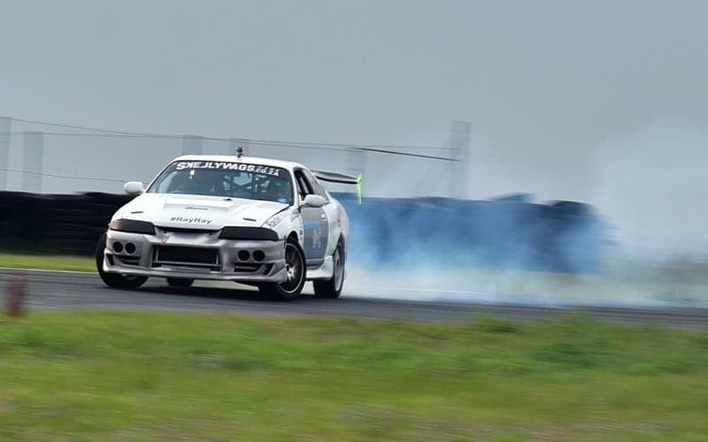 Nissan Skyline going sideways while drifting