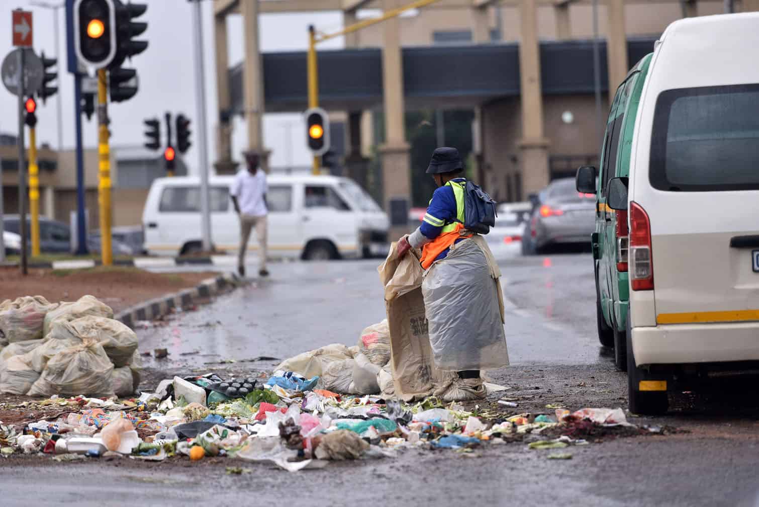 A Pikitup employee cleans