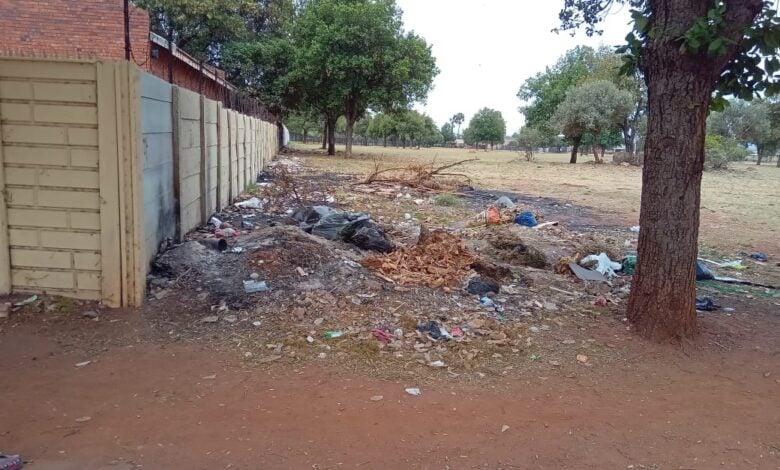 The corner at the park on Protea Avenue which has been turned into a dumping site.