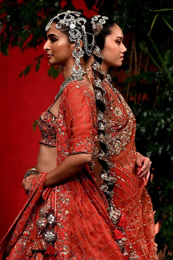 Models present creations by designer Vikram Phadnis