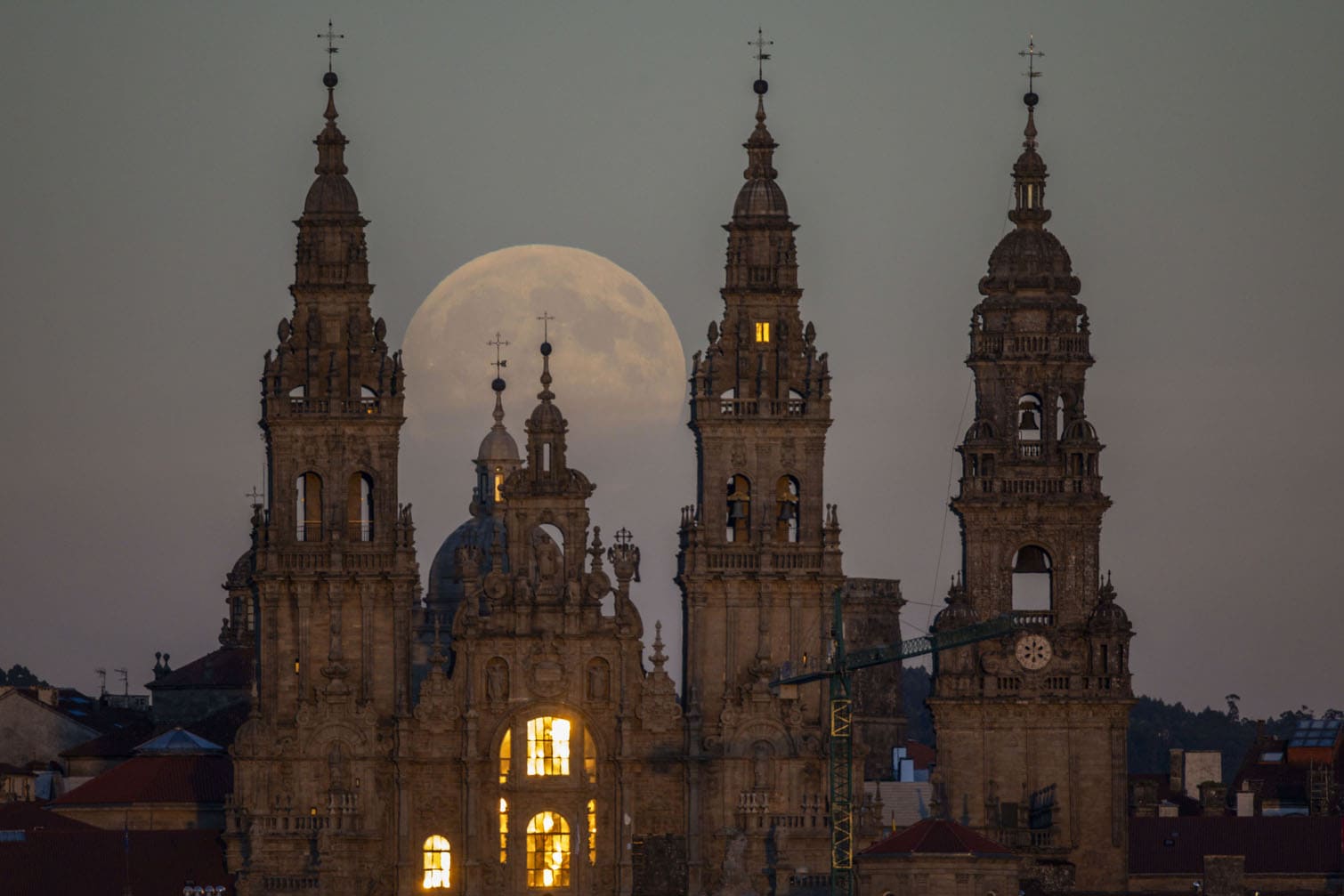 Harvest full moon in Spain