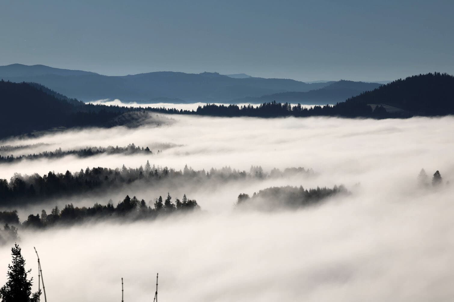Morning fog over the Tatra Mountains