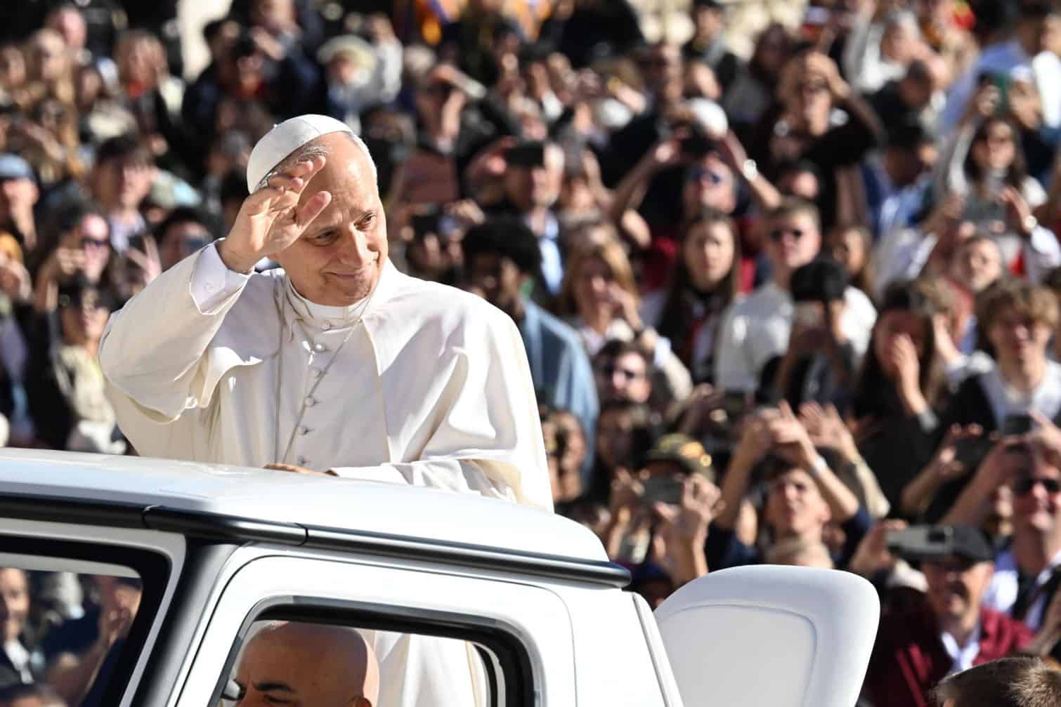 Pope Leo XIV attends his weekkly general audience in St. Peter's Square