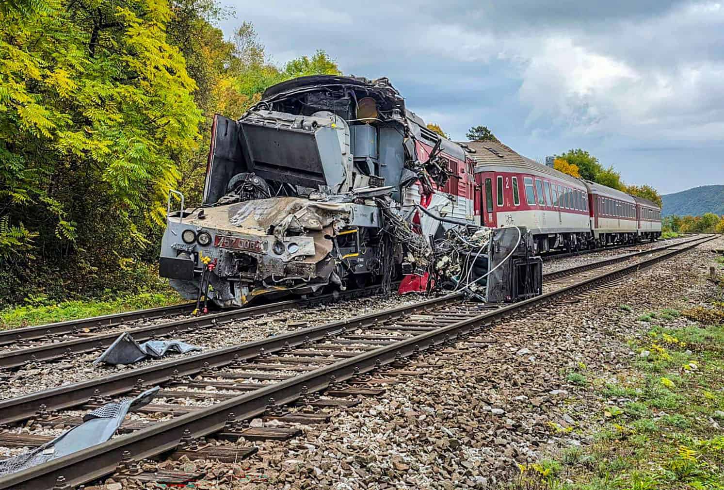 site of two collided passenger trains near the village of Jablonov nad Turnou close to Kosice