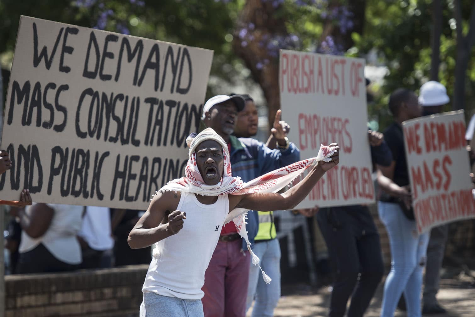 Protest against minimum wage laws in South Africa