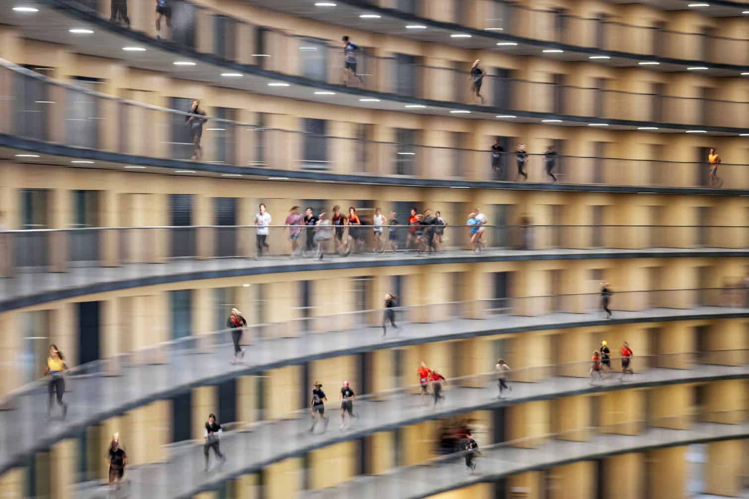 Competitors take part in the Vortex race