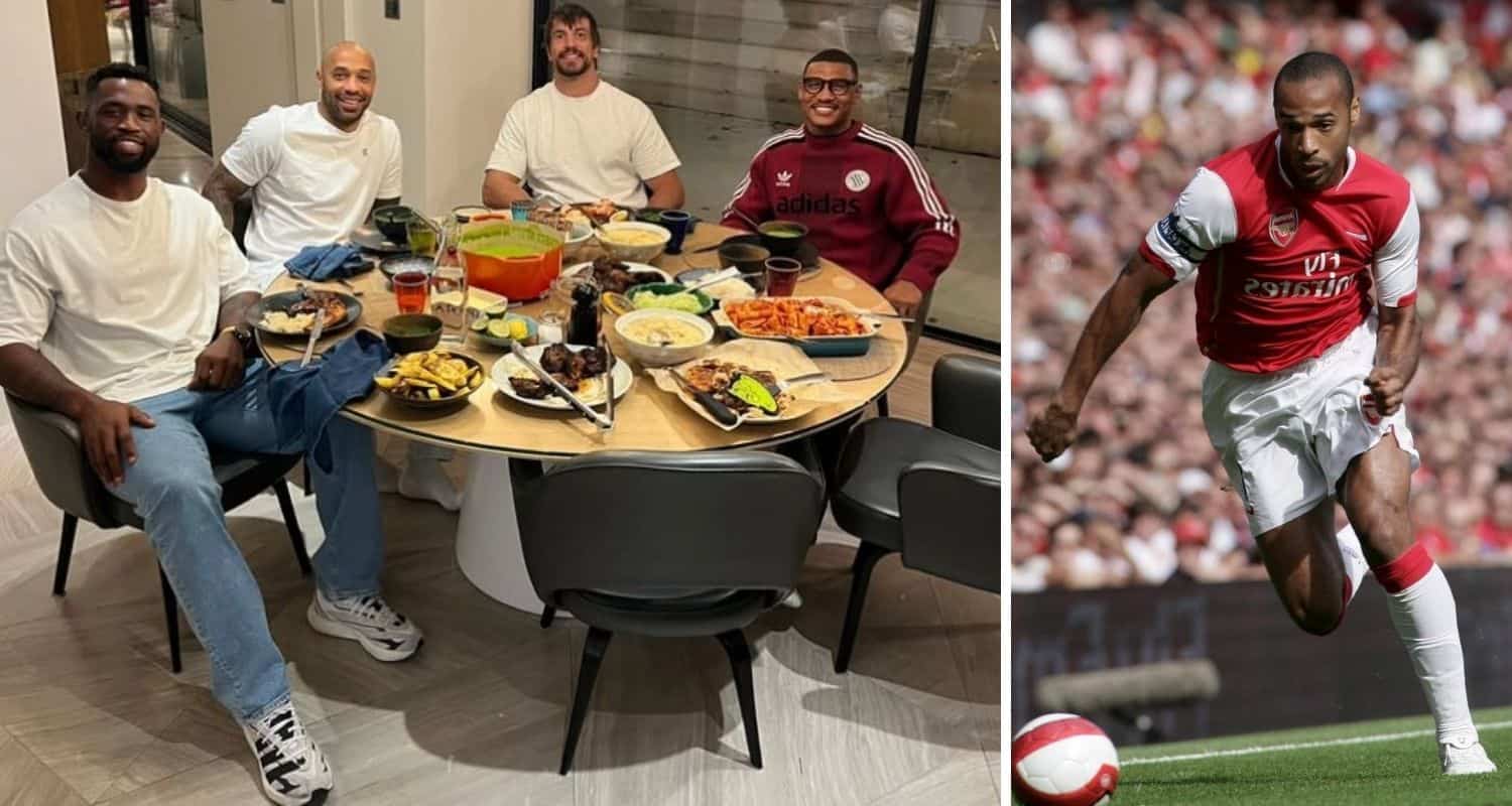 football player and coach Thierry Henry dinner with springboks eben etzebeth, damian willemse london