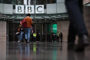 BBC expected to apologise over Trump row after two chiefs resign