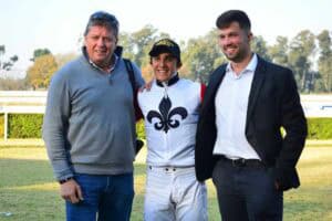 Brett Crawford, jockey Keagan de Melo and James Crawford.
