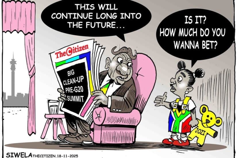 Cartoon about Joburg clean up