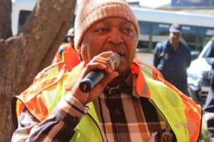 MMC for Transport Kenny Kunene addresses residents during the launch of #OperationRestore in Rabie Ridge.