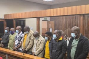 Eight men, attached to South African Police Service (Saps) VIP Presidential Protection Unit appears at Randburg Magistrate's court, 6 November2025. Picture: Nigel Sibanda/ The Citizen