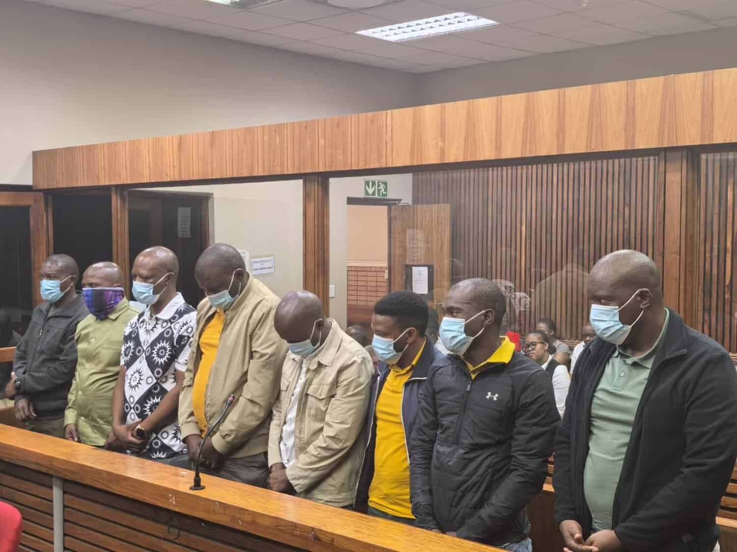 Eight men, attached to South African Police Service (Saps) VIP Presidential Protection Unit appears at Randburg Magistrate's court, 6 November2025. Picture: Nigel Sibanda/ The Citizen