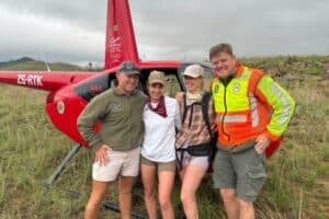Gerry McDonald (pilot), Jolanta Andzelika, Klaudia Dorota and Chris Heunis (Hoedspruit Farm Watch member).