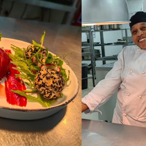 Red wine poached pear