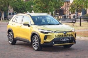 A Gold Corolla Cross Hybrid