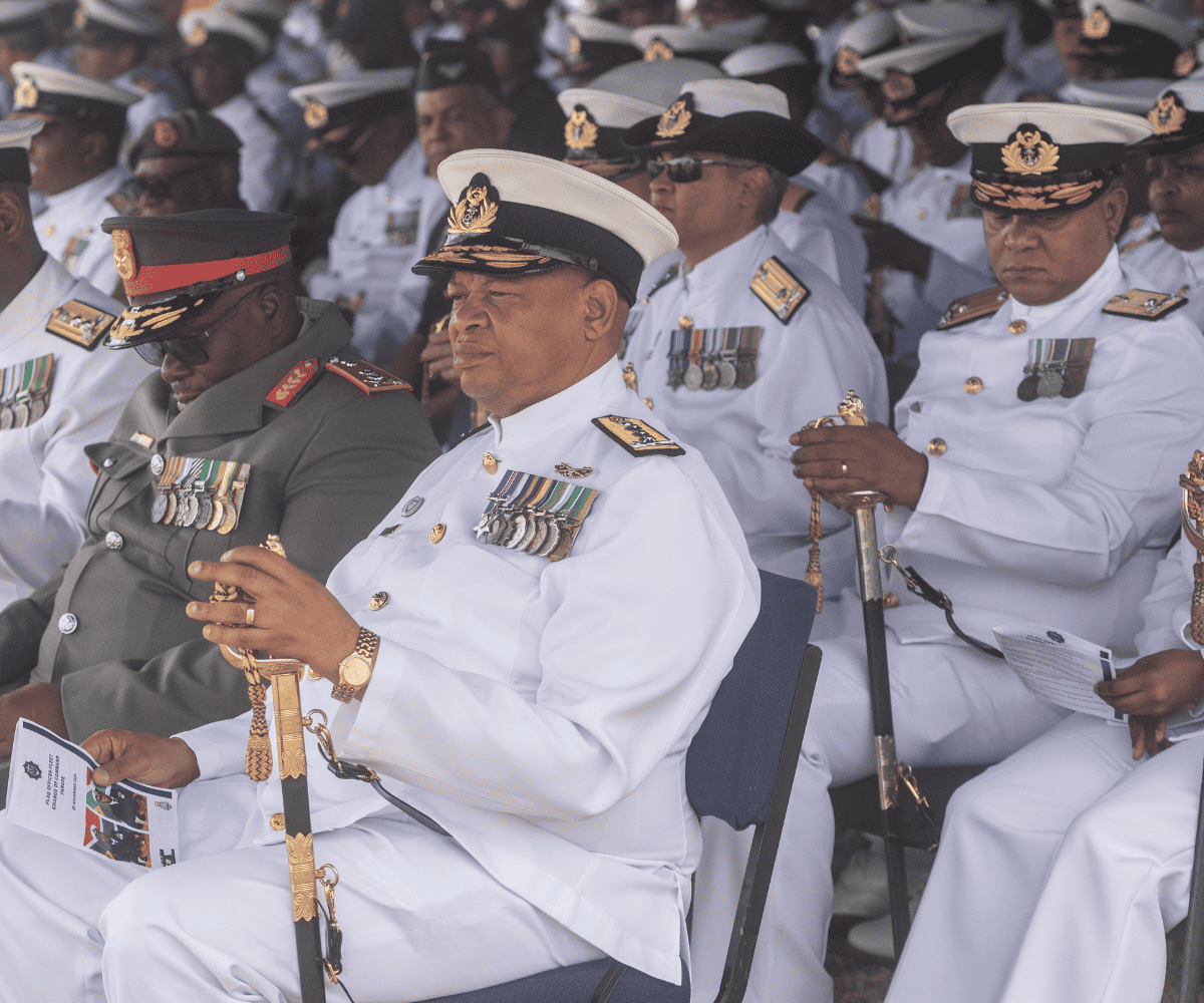 Sinking navy sails on stormy seas