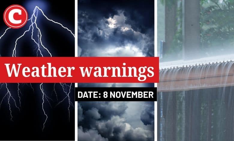 Weather forecast 8 November 2025