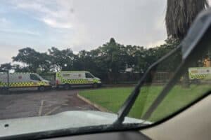 The three idle ambulances at Middelburg Hospital.