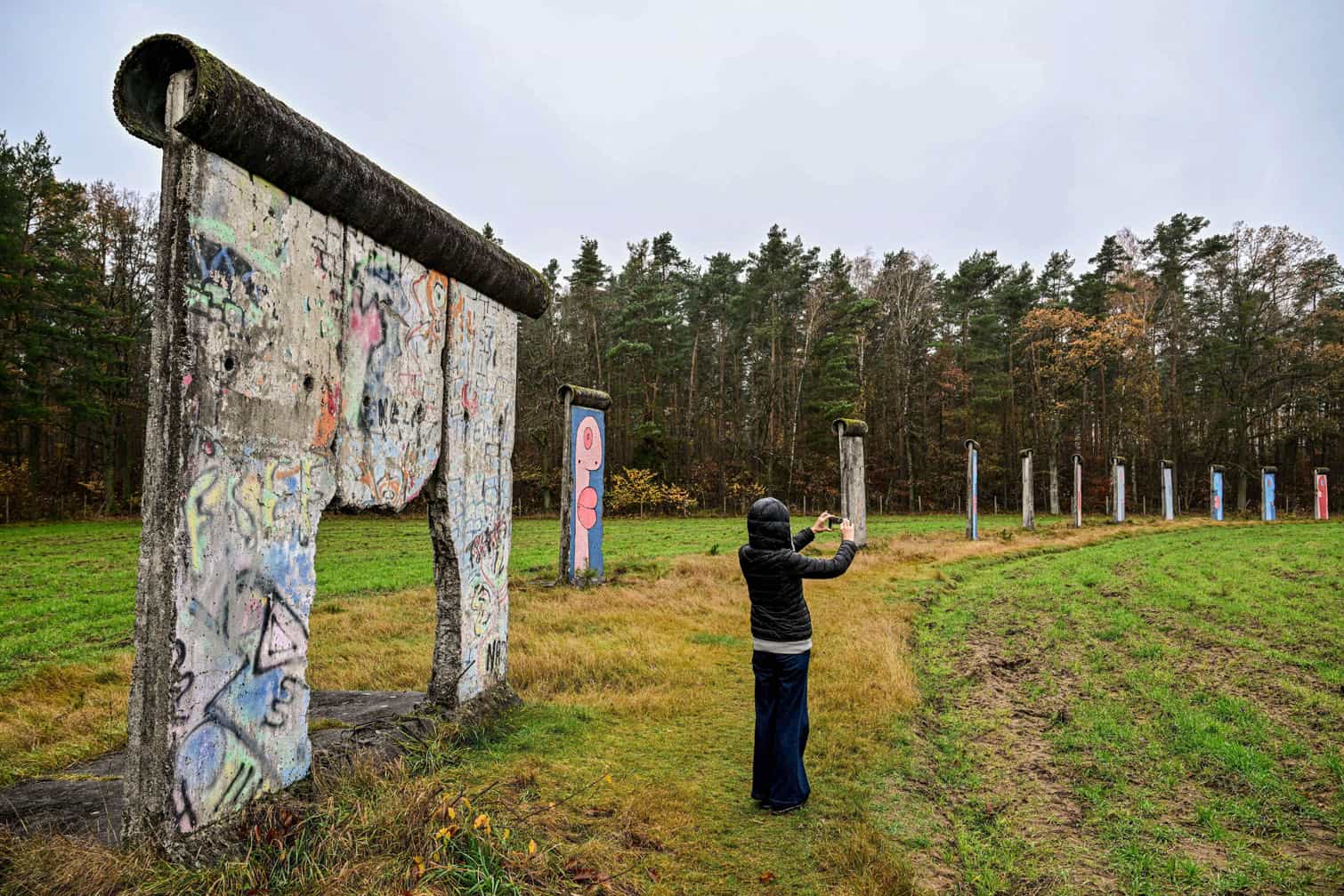Berlin Wall fragment collection exhibited in Sosnowka