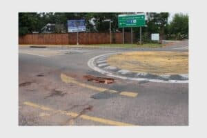 Lynburn Road is riddled with potholes.
