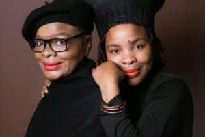 Media personality Masechaba Mposwa with her mother.