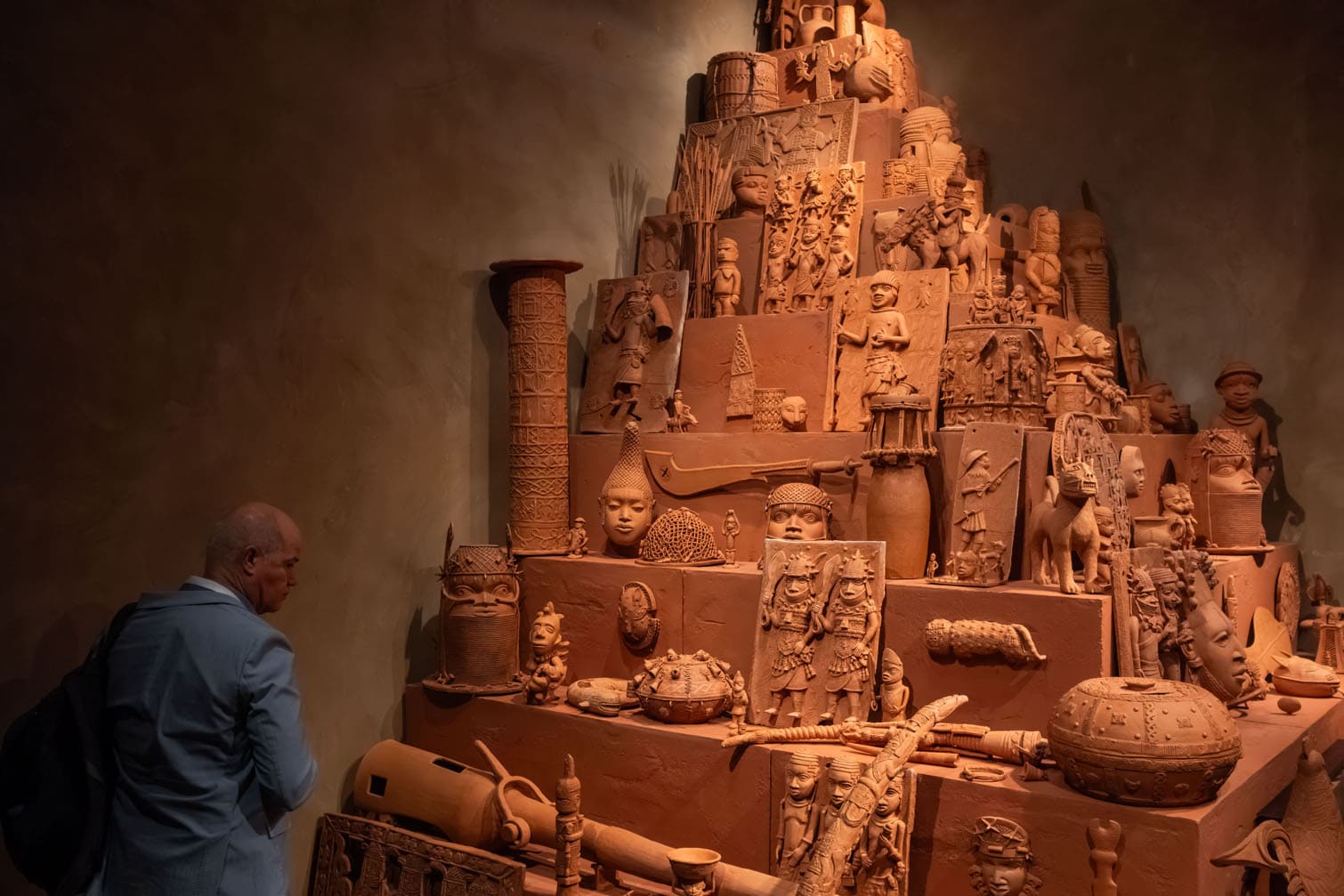 Guests view artworks at the opening of the Imaginary Exhibition