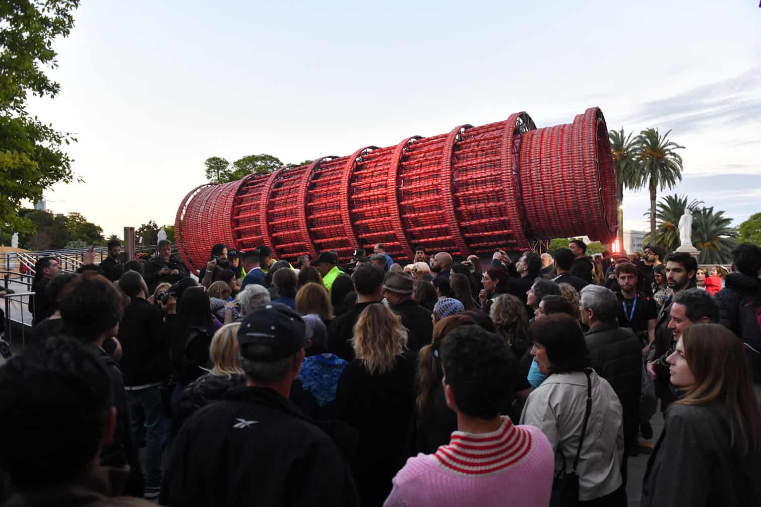 Visual artist Marta Minujin unveils 'Tower of Pisa Made of Spaghetti' in Buenos Aires