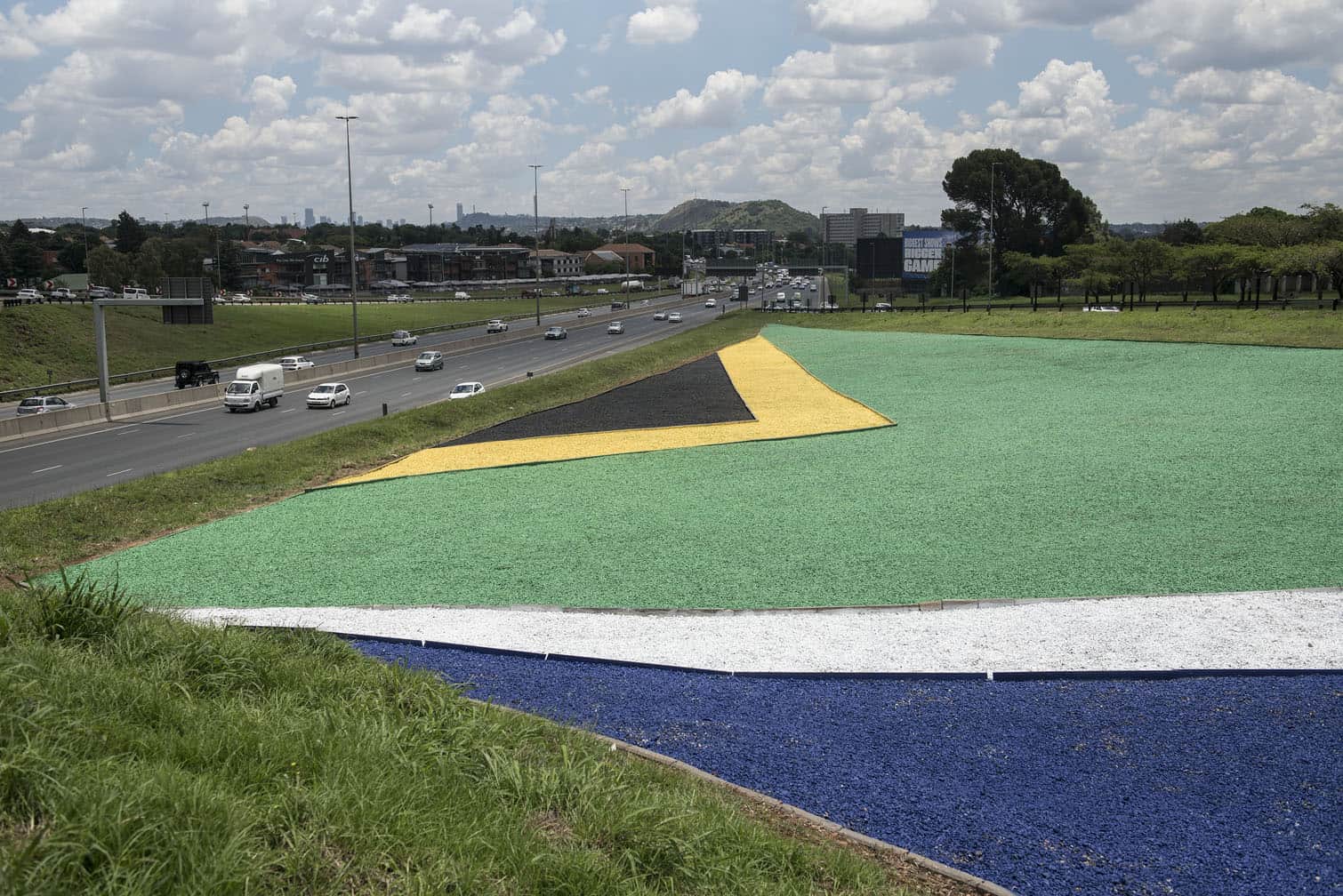 The iconic, giant South African flag