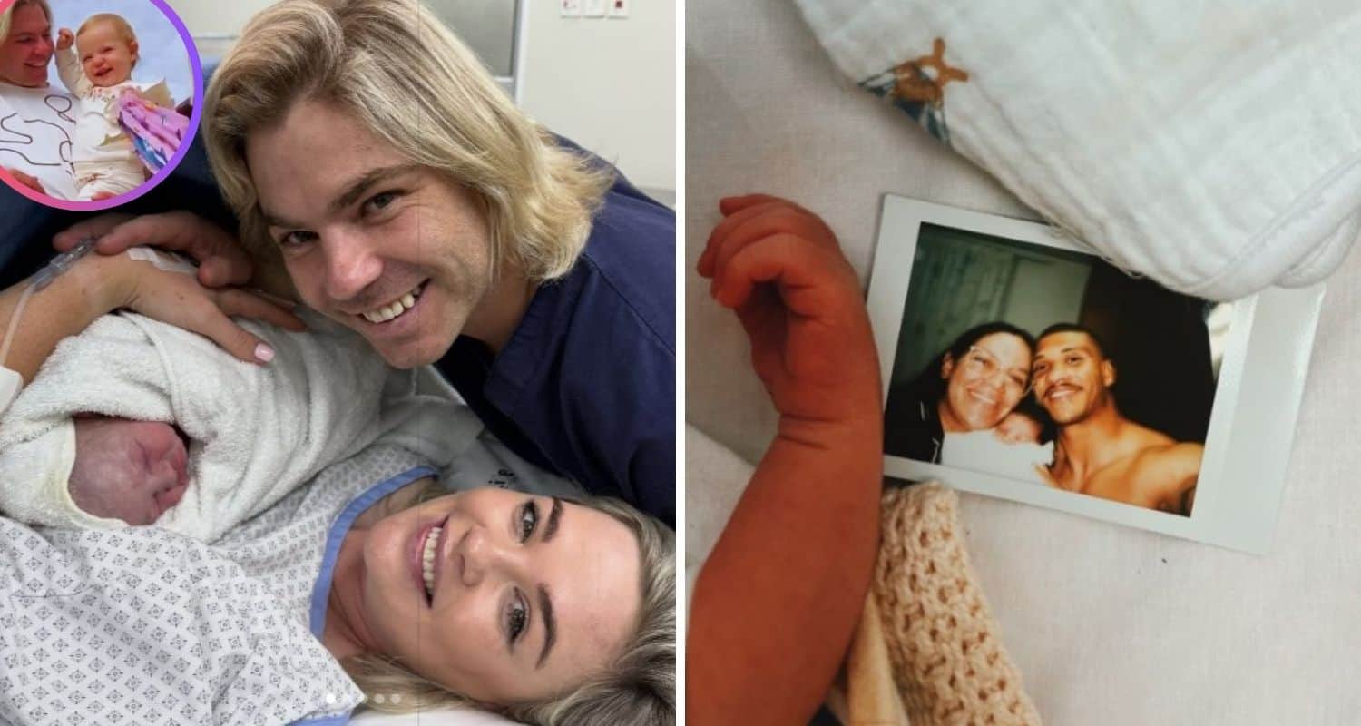 Springbok Faf de Klerk with wife mine and new baby girl Yuke; Edwill van der Merwe baby son