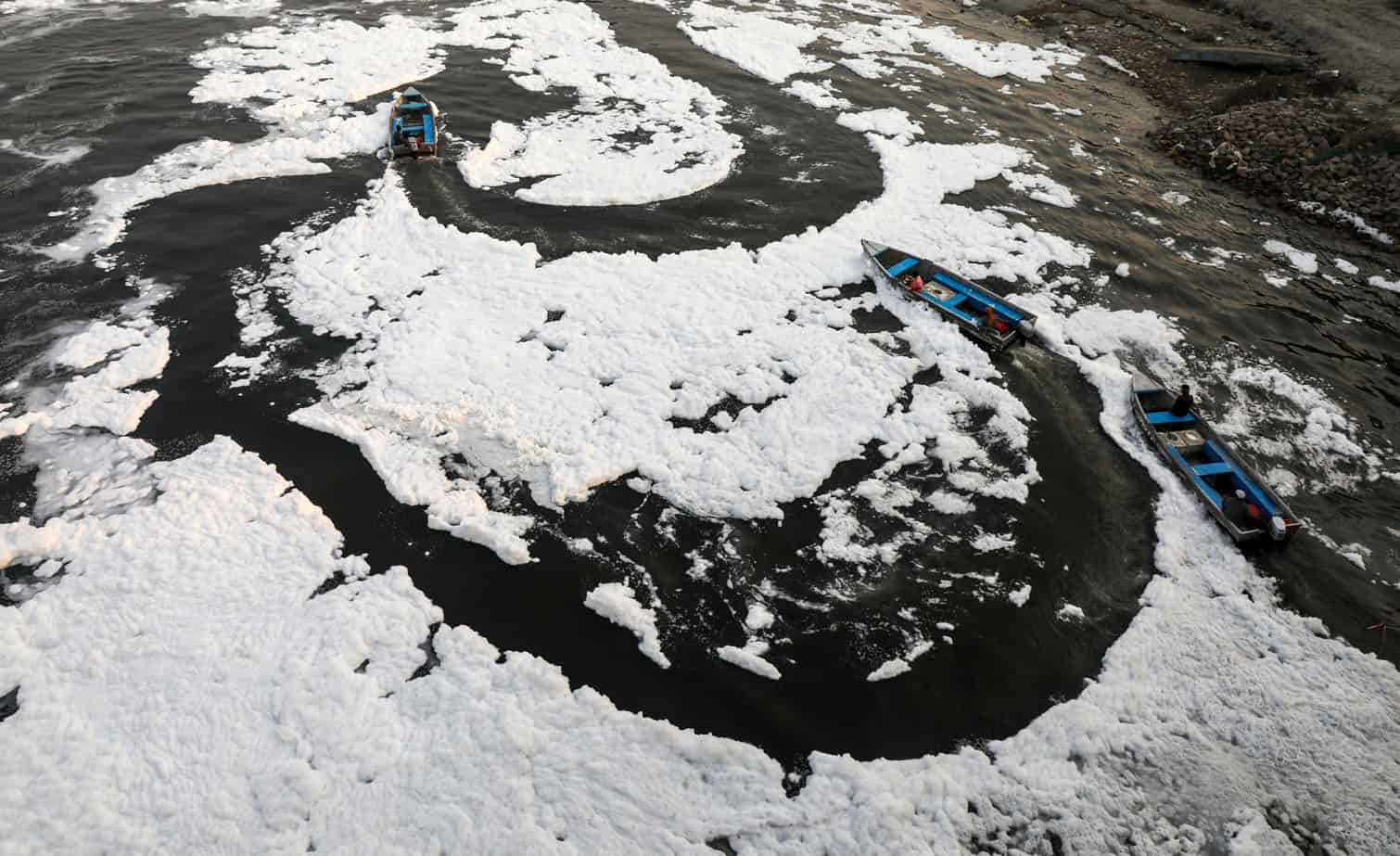 Holy river, toxic surface: defoaming the polluted Yamuna