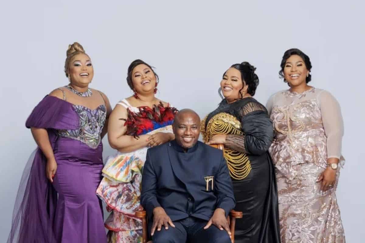 Musa Mseleku with his wives