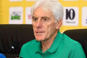 Hugo Broos gets SAHRC complaint over Mbokazi and agent comments.